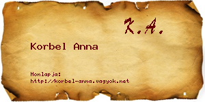 Korbel Anna névjegykártya